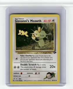 Giovanni's Meowth (43) Gym Challenge Uncommon Pokemon Near Mint or Better - Image 1