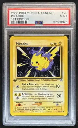 2000 Pokemon Neo Genesis 1st Edition Pikachu #70/111 PSA 9 - Image 1