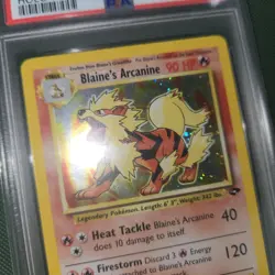 PSA 9 Blaine's Arcanine 1/132 Gym Challenge Unlimited Holo Nintendo Pokemon Card - Image 2