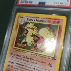PSA 9 Blaine's Arcanine 1/132 Gym Challenge Unlimited Holo Nintendo Pokemon Card - Image 3