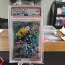 2025 POKEMON DRI EN-DESTINED RIVALS ILLUSTRATION RARE #193 MISTY'S PSYDUCK PSA 9 - Image 1