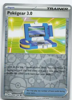 Pokegear 3.0 084/086 Uncommon Reverse Holo SV: Black Bolt NM Pokemon - Image 1