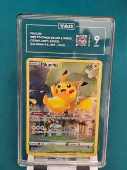 🔥 2023 Pokemon Pikachu GG30 TAG 9 MINT Crown Zenith Galarian Gallery⚡ - Image 1