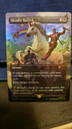 x1x FOIL Deadpool MTG Secret Lair Card: Deadly Rolick (Foil) - Image 3