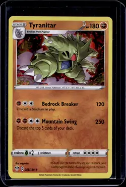 2020 Pokemon SWSH Darkness Ablaze Tyranitar Holo #088/189 - Image 1