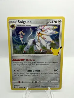 Solgaleo 21/25 Celebrations Holo Rare Pokemon TCG 25th Anniversary - Image 1