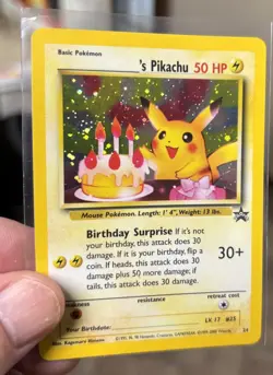 2000 Pokemon Black Star Promo Happy Birthday Pikachu #24 - Image 3