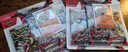 LOT of 2 Pokemon Scarlet & Violet Tech Sticker Booster Packs 6-PACKS 190159 - Image 2