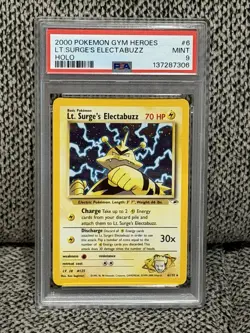 2000 POKEMON GYM HEROES HOLO #6 LT. SURGE'S ELECTABUZZ PSA 9 - Image 1