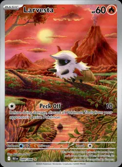 Larvesta 099/086 Illustration Rare - Pokemon SV: Black Bolt NM - Image 1