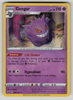 Gengar 085/202 Holo Rare Sword & Shield Pokemon NM - Image 1