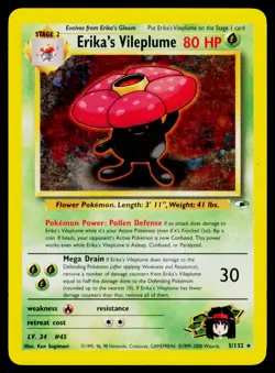 Erika's Vileplume - Holo 005/132 Holo Rare Pokemon Gym Heroes MP - Image 1