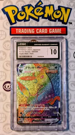 CGC Mint 10 Pokemon Umbreon VMAX Eevee Heroes Hyper Rare Holo Japanese Rainbow - Image 1