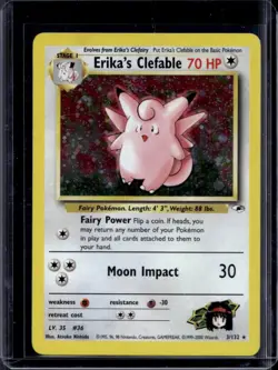 2000 Pokemon Gym Heroes Erika's Clefable Holo #3/132 - Image 1