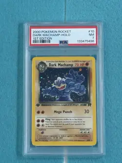 2000 Pokemon Rocket Dark Machamp Holo 1st Edition #10 PSA 7 - Image 1