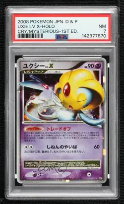 Uxie LV X Japanese 1st Ed. Pokemon Diamond & Pearl Cry from the Mysterious PSA 7 - Image 1