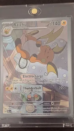 Pokemon TCG Pikachu with Grey Felt Hat & Raichu SVP PAL Card Lot - 2 Cards - Image 2