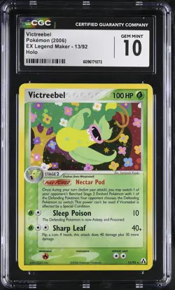 CGC 10 GEM MINT Victreebel 2006 EX Legend Maker 13/92 Holo Pokemon Card - Image 1