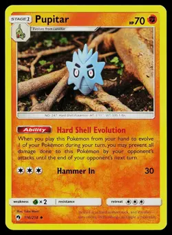 Pokemon Card Lost Thunder Pupitar 116/214 Uncommon - Image 1
