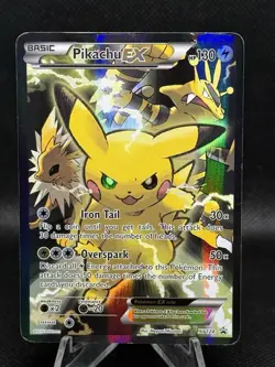 Pikachu EX Full Art Promo Pokemon TCG Card XY124 Played HP - Image 1