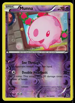 Pokemon Card Phantom Forces Munna 39/119 Common Reverse Holo - Image 1