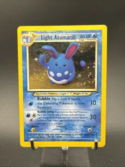 Pokemon TCG Light Azumarill Neo Destiny 13/105 Holo Unlimited Holo Rare SWIRL - Image 1