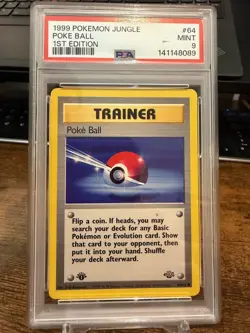 1999 Pokemon Jungle 1st Edition #64 Poke Ball Vintage WOTC Card - PSA 9 - Image 1