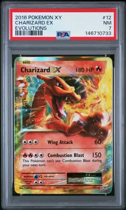 2016 POKEMON XY EVOLUTIONS #12 CHARIZARD EX PSA 7 - Image 1