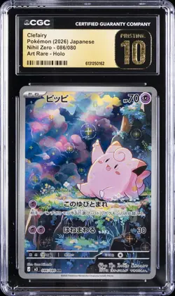 2026 POKEMON JAPANESE NIHIL ZERO ART RARE #86 CLEFAIRY CGC 10 PRISTINE - Image 1