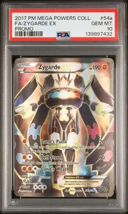 2017 POKEMON MEGA POWERS COLL PROMO #54A FULL ART/ZYGARDE EX PSA 10 - Image 1