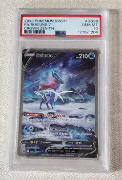 SUICUNE V 🔥🔥POKEMON 2023 Sword & Shield CROWN ZENITH GG38/GG70 PSA 10 GEM MINT - Image 1