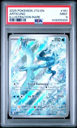 2025 POKEMON JTG EN-JOURNEY TOGETHER ILLUSTRATION RARE #161 ARTICUNO PSA 9 - Image 1