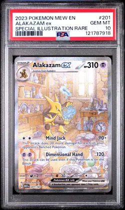 2023 POKEMON MEW EN-151 SPECIAL ILLUSTRATION RARE #201 ALAKAZAM EX PSA 10 - Image 1