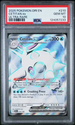 2025 POKEMON DRI EN-DESTINED RIVALS ULTRA RARE #210 CETITAN EX PSA 10 - Image 1