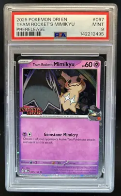 2025 Pokemon Team Rocket's Mimikyu Promos Prerelease #087/182 PSA 9 - Image 1