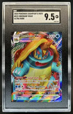 2020 Pokemon SWSH Champion's Path Drednaw VMAX Holo #015/073 SGC 9.5 - Image 1
