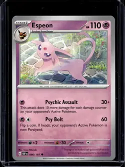 2023 Pokemon SV Obsidian Flames - OBF EN Espeon #086/197 - Image 1