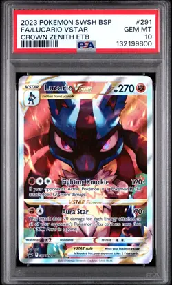 PSA 10 LUCARIO VSTAR SWSH291 BLACK STAR PROMO CROWN ZENITH ETB POKEMON 😍 - Image 1
