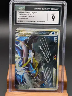 2010 Pokemon HGSS Triumphant Palkia & Dialga Legend Holo #102 Bottom CGC Mint 9 - Image 1