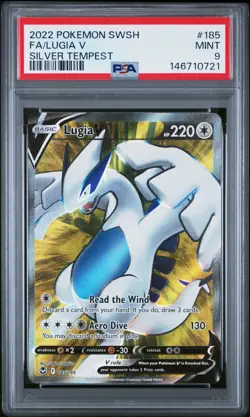 2022 POKEMON SWORD & SHIELD SILVER TEMPEST #185 FULL ART/LUGIA V PSA 9 - Image 1