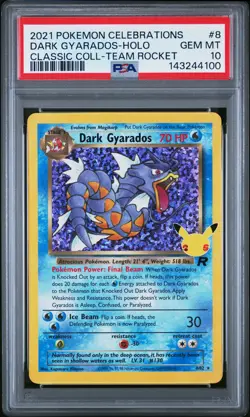 2021 POKEMON CELEBRATIONS CLASSIC COLLECTION #8 DARK GYARADOS-HOLO PSA 10 - Image 1