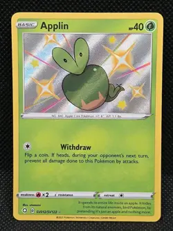 Applin Shiny Holo Rare Shining Fates: Shiny Vault SV012/SV122 Holo 2021 Pokemon - Image 1