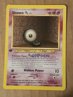 Pokemon Unown Q 59/105 Neo Destiny 1st Edition LP See Pictures - Image 1