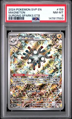 2024 POKEMON SVP EN-SV BLACK STAR PROMO #159 MAGNETON PSA 8 - Image 1