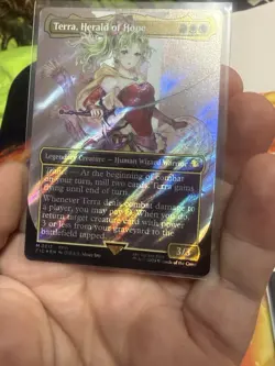 Terra, Herald of Hope (Borderless) (Surge Foil) Commander: Final Fantasy Foil - Image 3