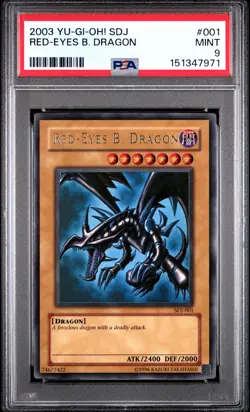 2003 YU-GI-OH! STARTER DECK: JOEY #001 RED-EYES B. DRAGON PSA 9 - Image 1