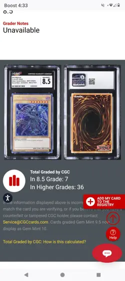 Yu Gi Oh Dark Magician Secret Rare Dark Side Of Dimensions First Edition CGC 8.5 - Image 3