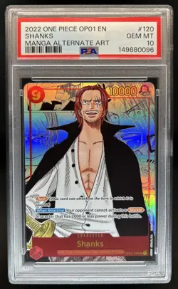 2022 One Piece Romance Dawn Shanks Manga Art SSP #OP01-120 PSA 10 GEM MINT - Image 1
