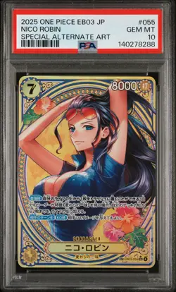 2025 ONE PIECE JPN EB03-HEROINES EDITION SPECIAL ALTERNATE ART NICO ROBIN PSA 10 - Image 1