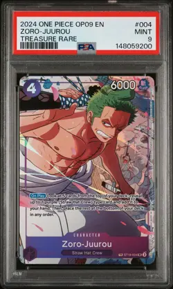 2024 ONE PIECE OP09-EMPERORS IN THE NEW WORLD TREASURE RARE ZORO-JUUROU PSA 9 - Image 1